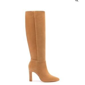 Larroude Cindy Hi Boot In Peanut Suede